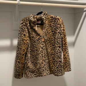 Pink lily cheetah pullover